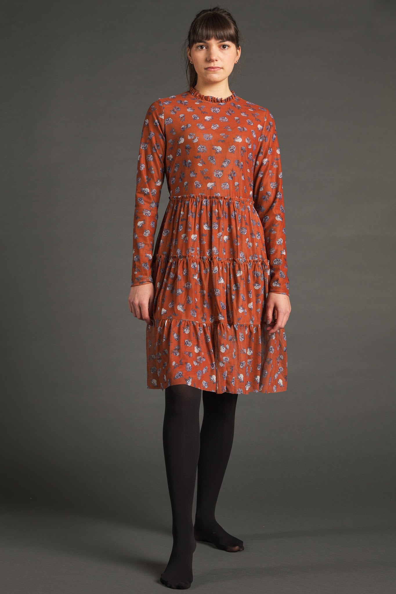 Rust Floral Dress
