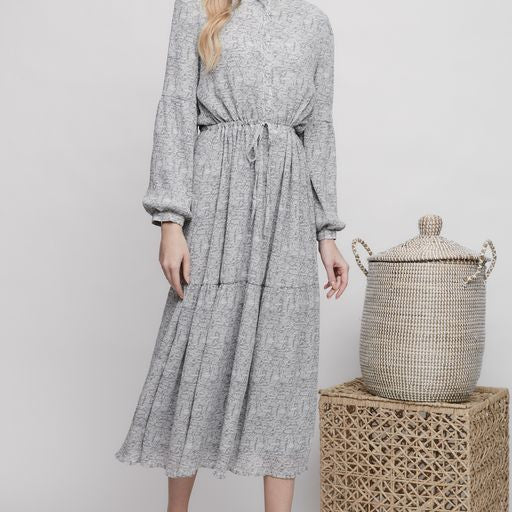 Sage Tiered Long Dress