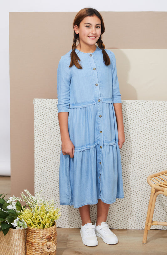 Denim Tiered Dress