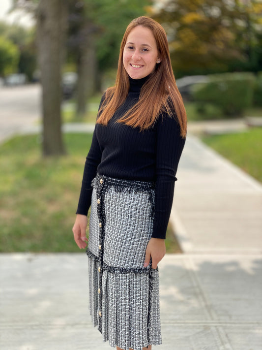 Tweed Gold Button Skirt