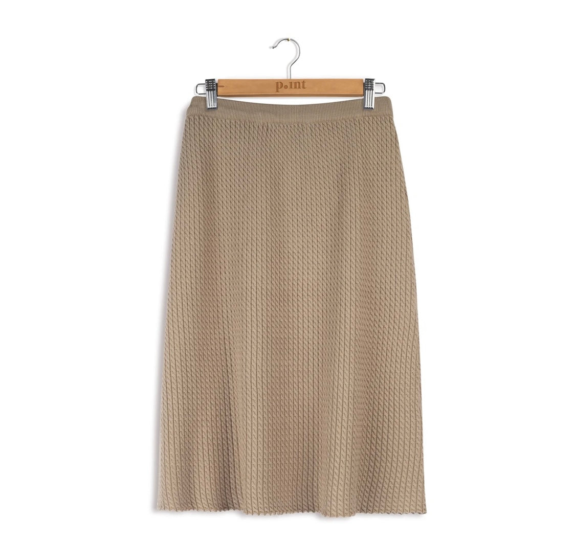 Cable Knit A-line Skirt