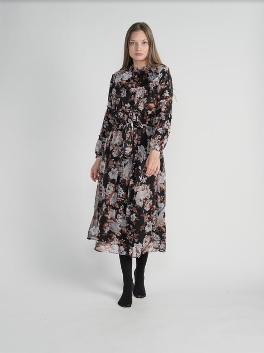 Floral Printed Chiffon Dress