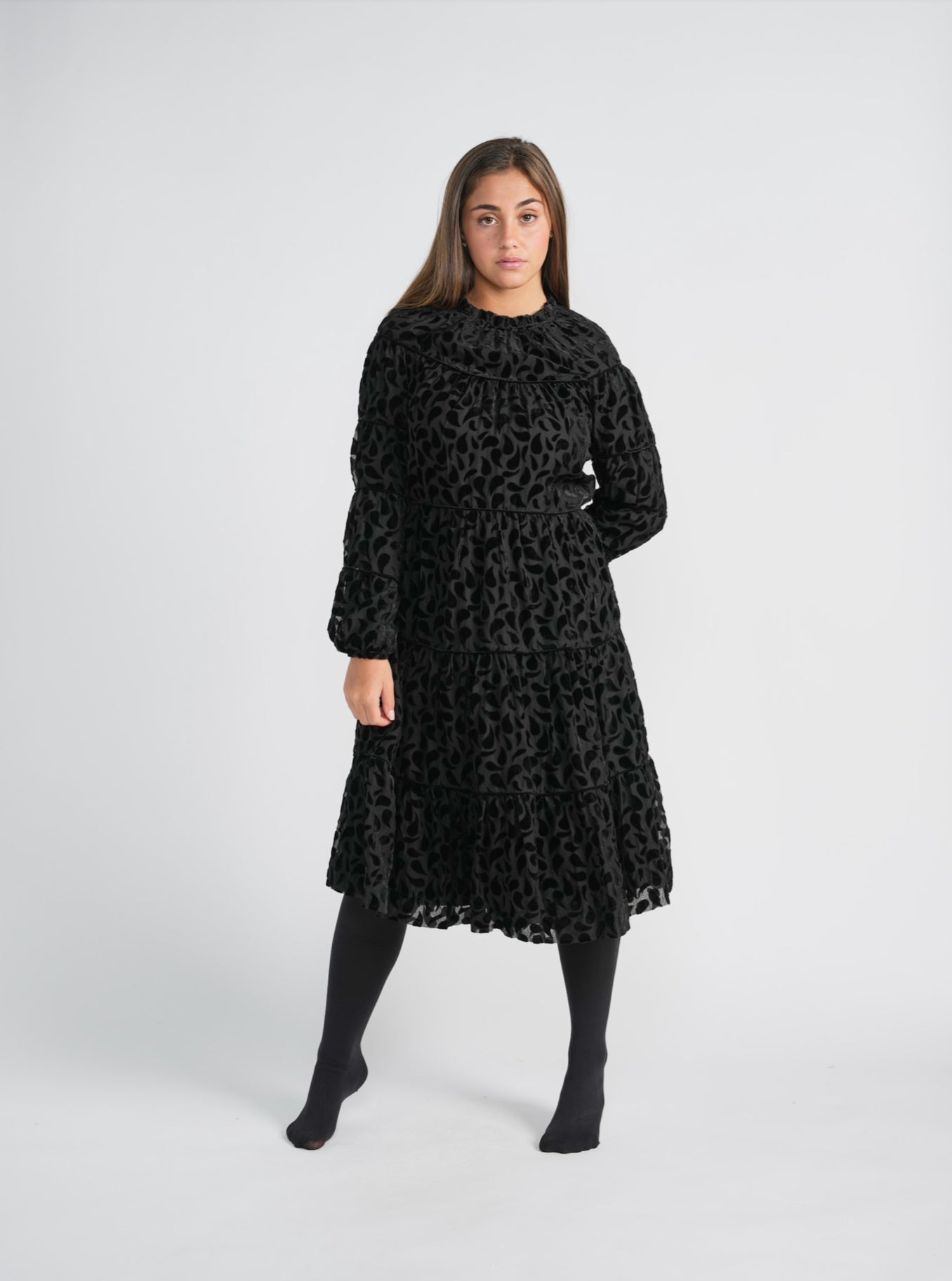 Black Cut Velvet Dress