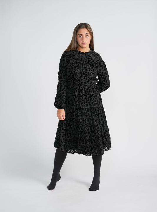 Black Cut Velvet Dress