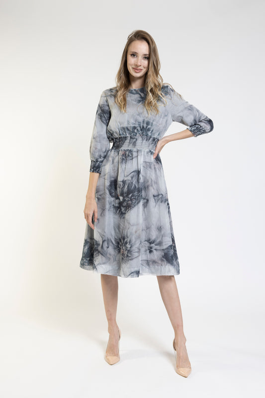 GRAY WATERCOLOR DRESS