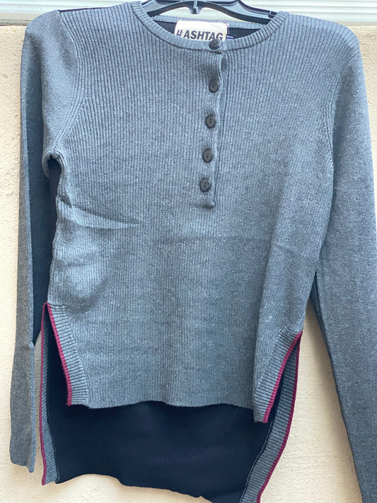Ribbed Colorblock Henley Hi-lo