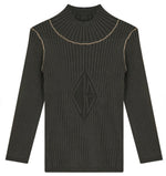 Load image into Gallery viewer, Gold Trim Mock Neck
