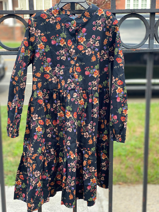 Black Flower Detailed Dress