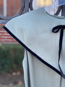 Olive Dress with Velvet Details