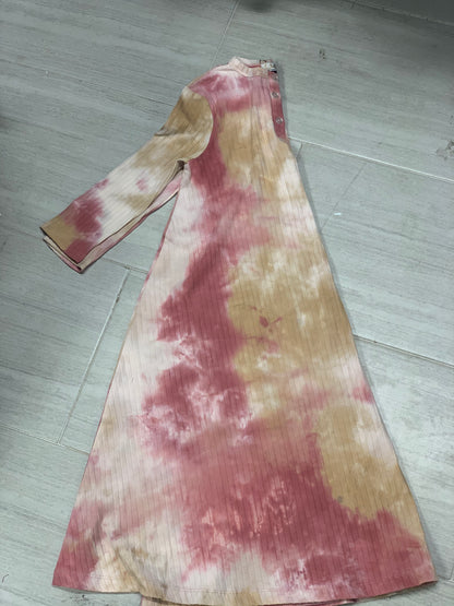 Tie Dye Ribbed Henley Dress