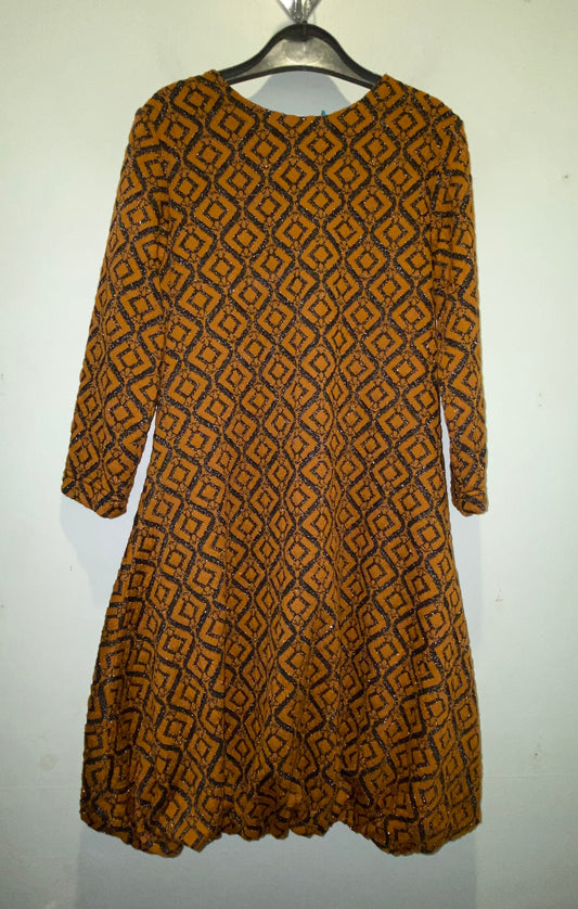 Rust Bubble Hem Dress
