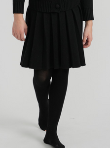 Black Big Pleat Knit Skirt