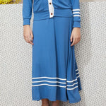 Load image into Gallery viewer, A-Line Striped Ribbed Skirt
