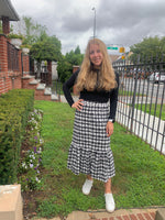 Load image into Gallery viewer, Houndstooth Ruffle Midi
