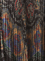 Load image into Gallery viewer, Black With Colorful Paisley Print Pleated Skirt
