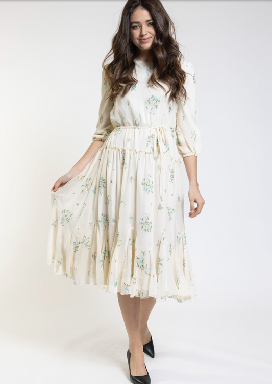 IVORY PRINT DRESS