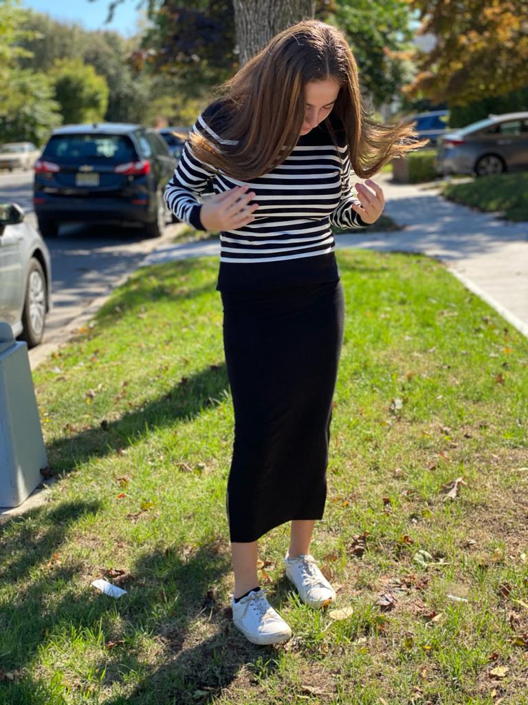 Striped Mock Neck Sweater