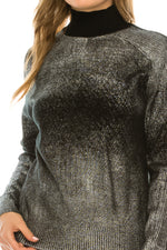 Load image into Gallery viewer, Mock Neck Silver Front Sweater
