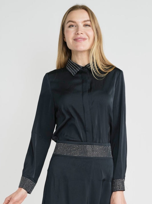 Black Satin Blouse