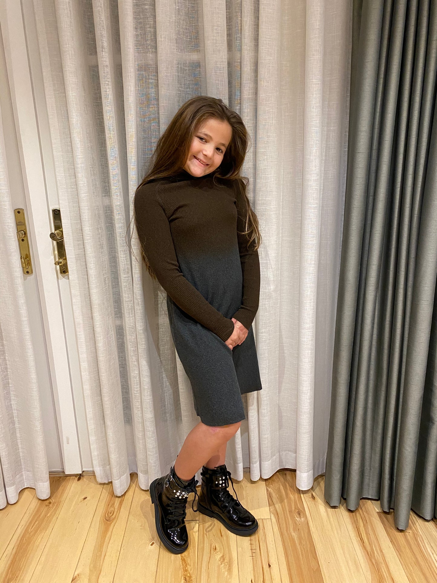 Ombré Turtleneck Dress
