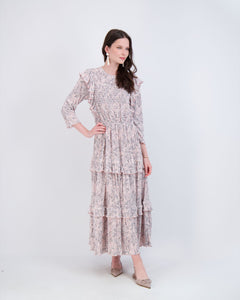 Floral Ruffled Detailed Midi Dress
