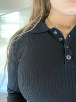 Load image into Gallery viewer, RIBBED HENLEY COLLAR TEE
