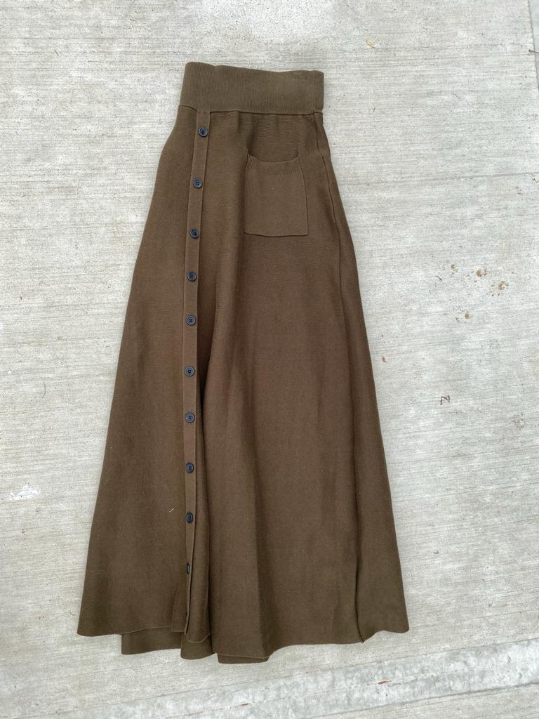 Knit Button Up Maxi Skirt