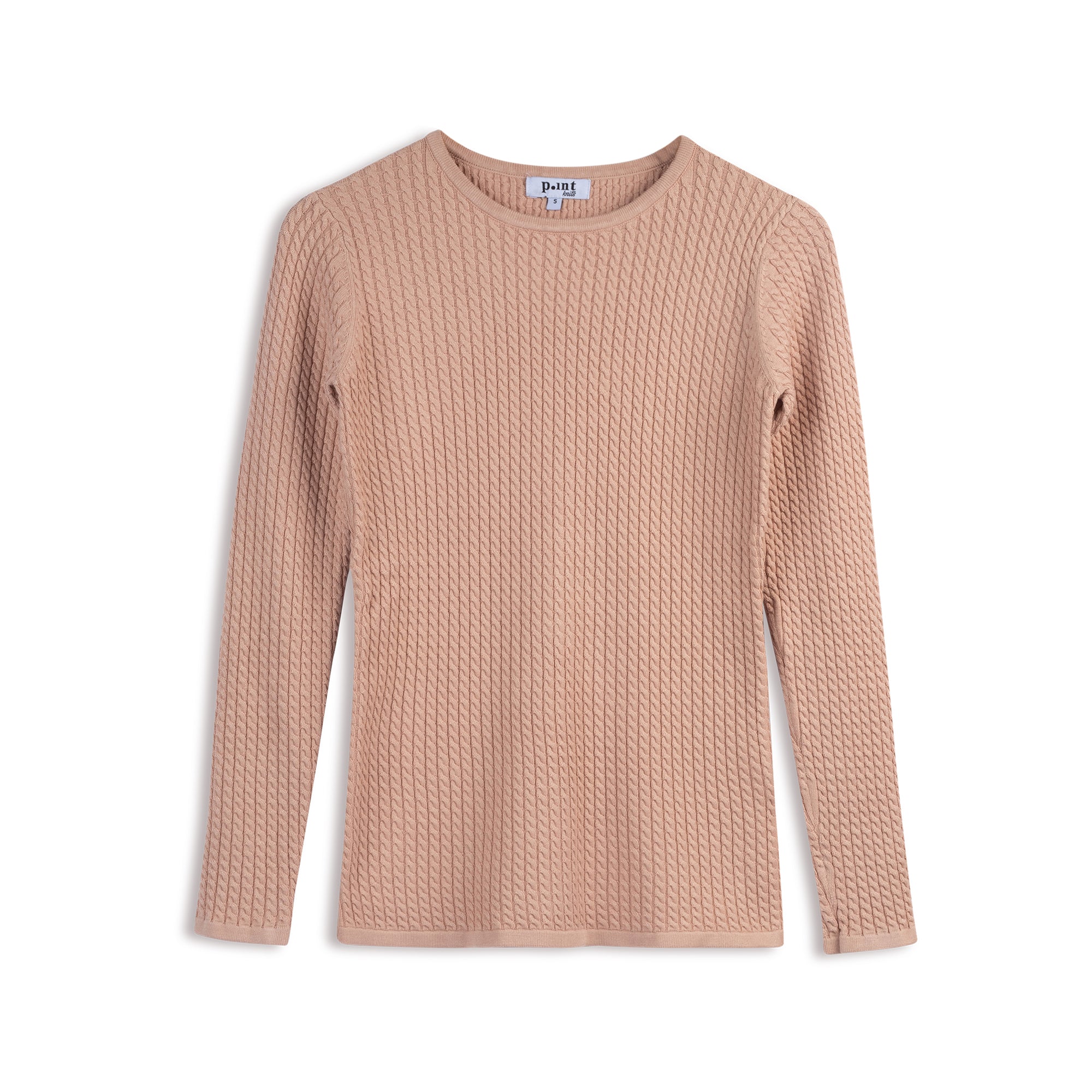 Point Cable Knit Crew Neck