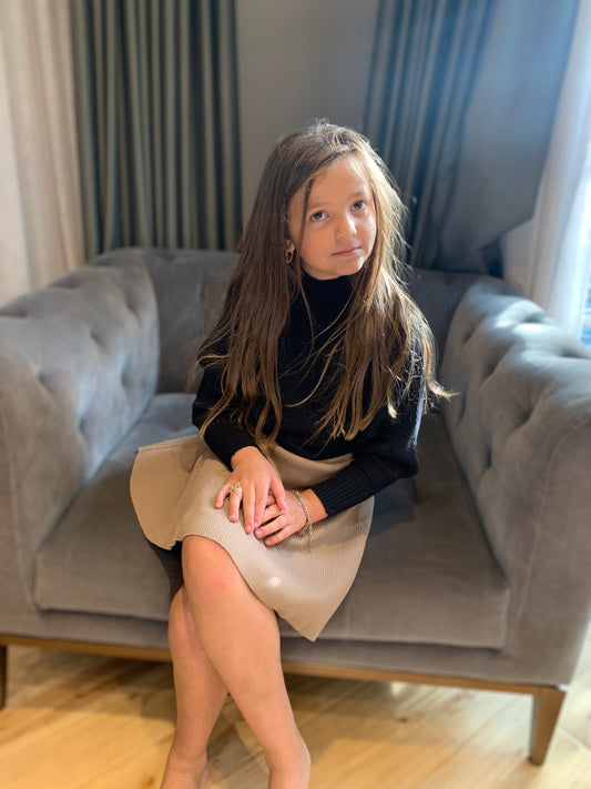 Cropped Dolman Ribbed Mock Neck