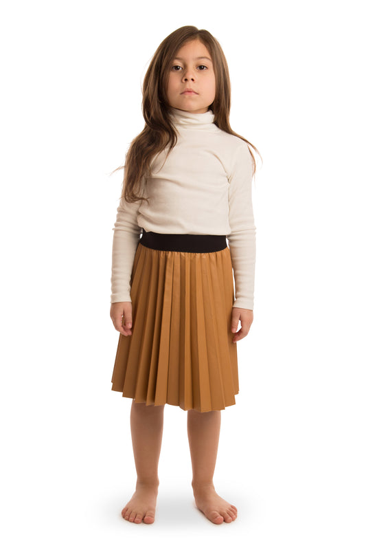 Leather Look Pleated Skirt