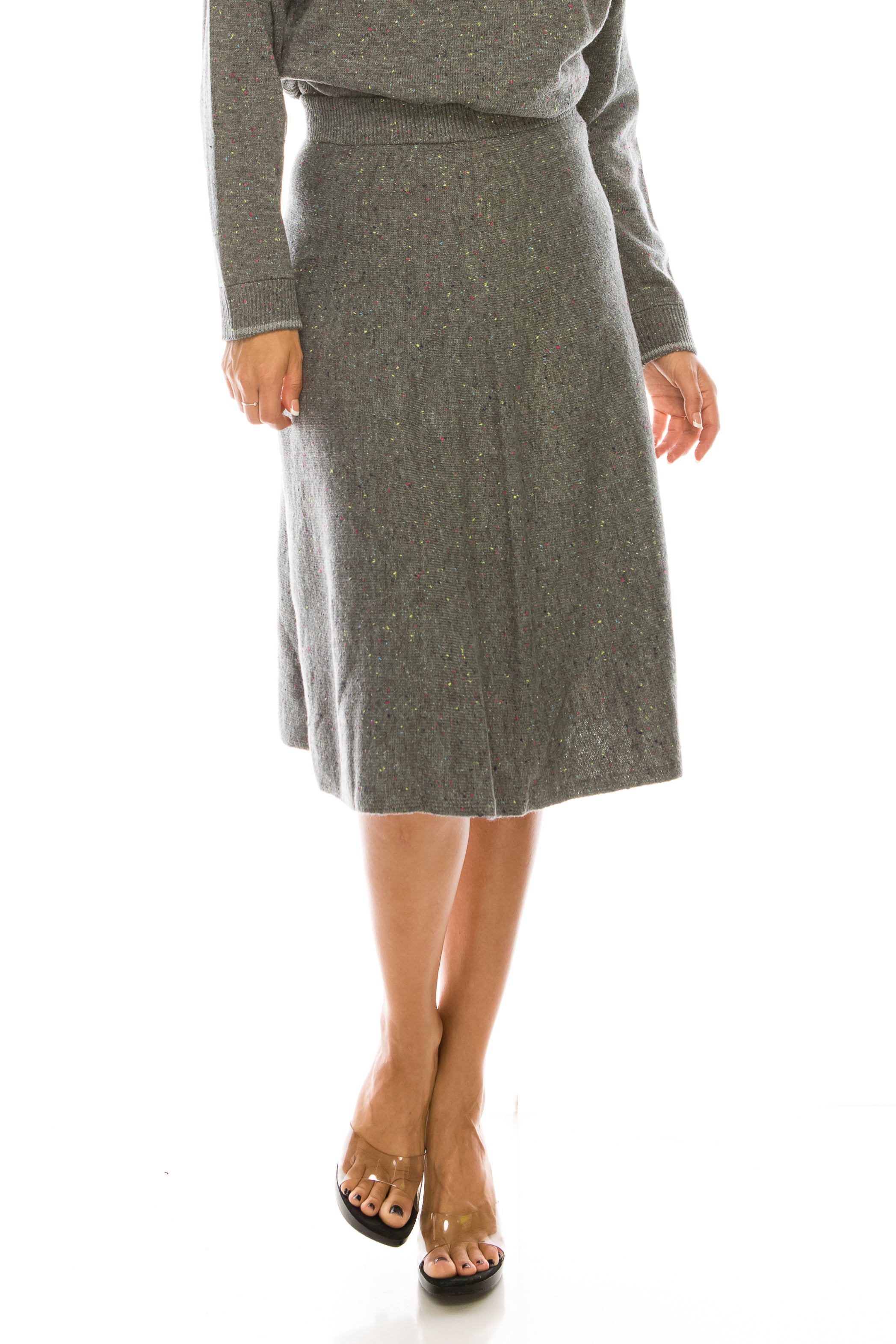 Speckled Knit Skirt - Set