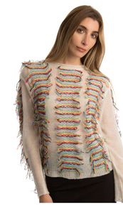 Multi Color Fringe Sweater