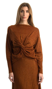 Rust Knit Shimmer Top - Set
