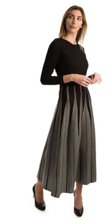 Load image into Gallery viewer, B &amp; W Maxi A-Line Skirt
