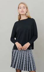 Load image into Gallery viewer, Apparalel SIDE VENT DOLMAN SWEATER IN BLACK
