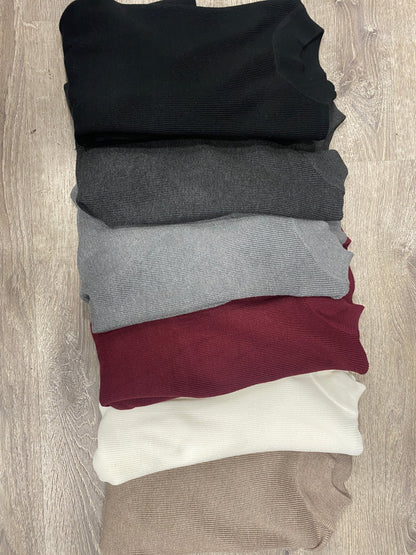 Puff Sleeve Mock Neck Sweater