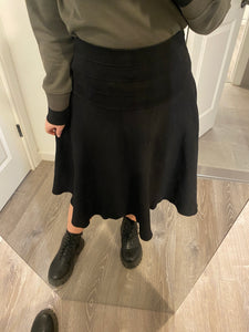 Drop Waist Front Pleated Skirt