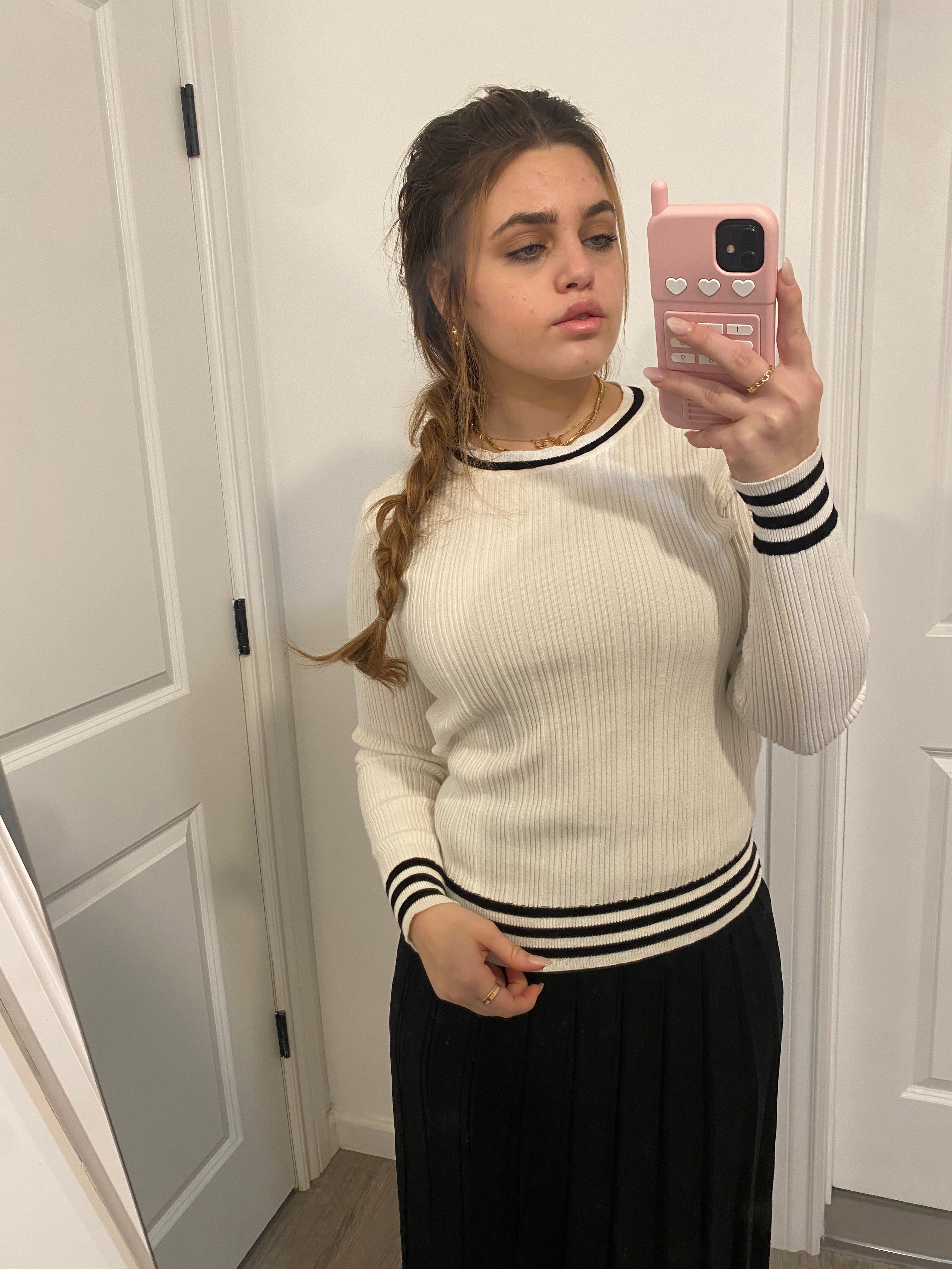 Ribbed Knit Striped Top