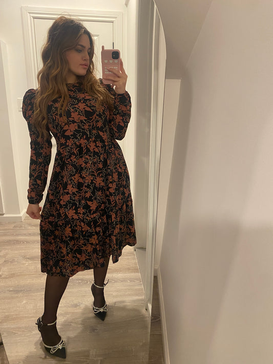 Floral Black Dress