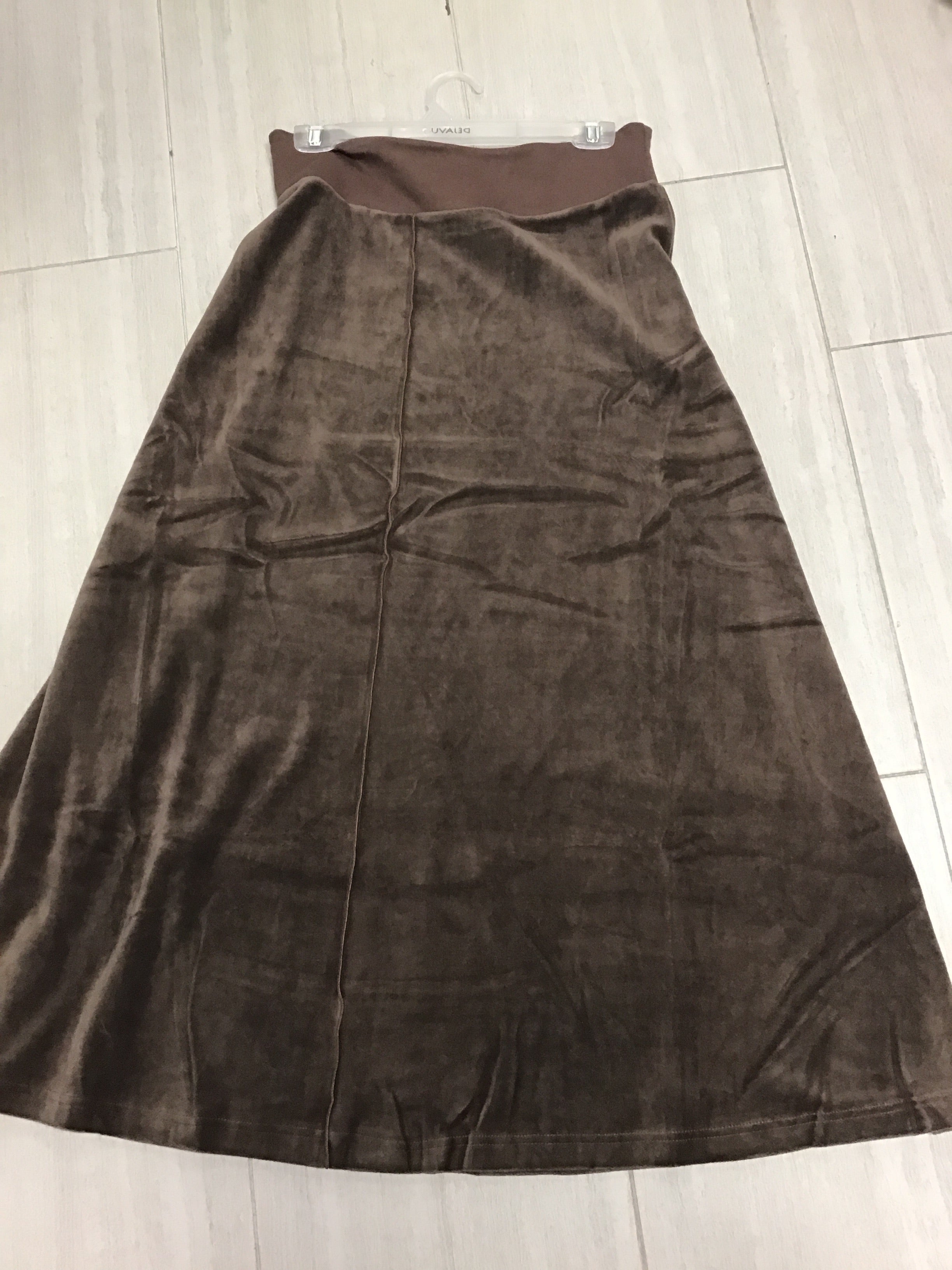 Velour Maxi A Line Skirt