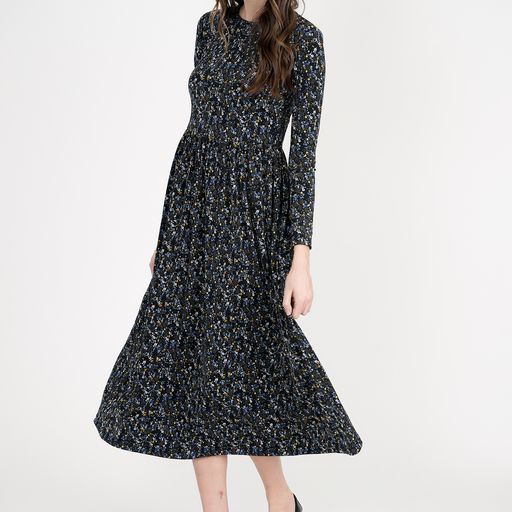 BLACK FLORAL LADIES DRESS